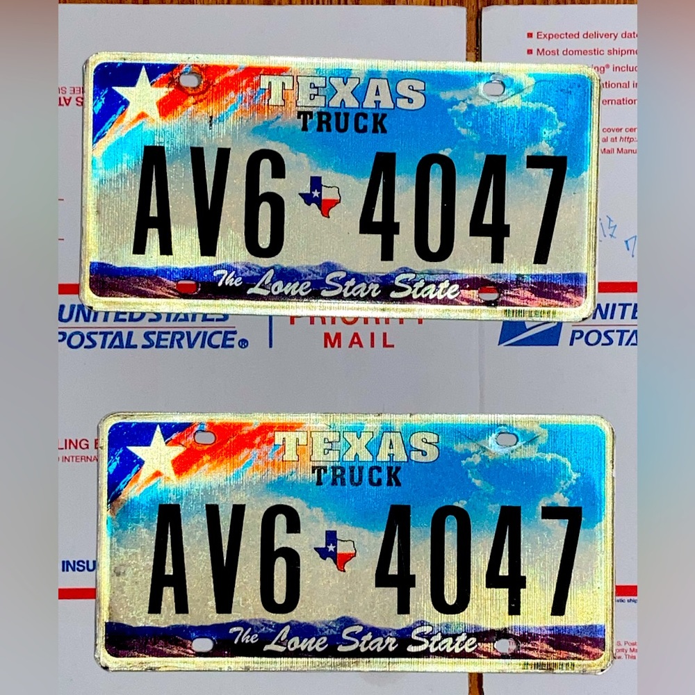 Authentic Texas Vehicle Plate Tags